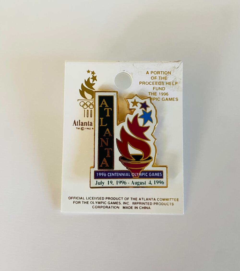 VINTAGE Official 1996 Atlanta GA Centennial Olympic Games Gold Lapel Pin